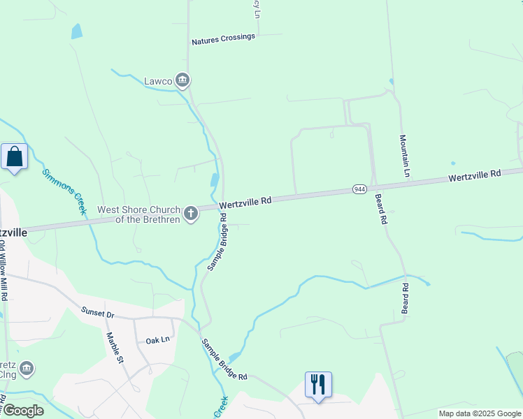 map of restaurants, bars, coffee shops, grocery stores, and more near 6891 Wertzville Road in Enola