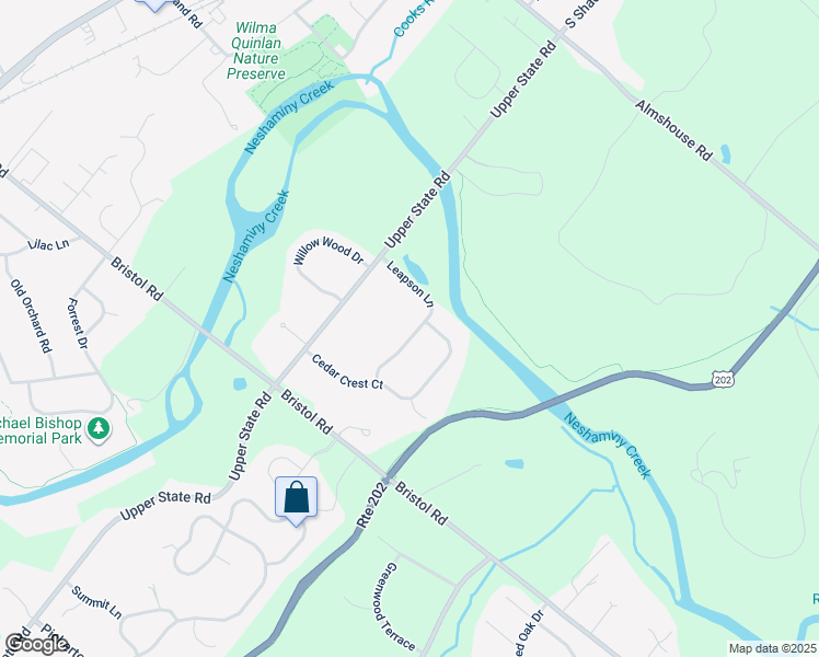 map of restaurants, bars, coffee shops, grocery stores, and more near 18 Leapson Lane in Doylestown