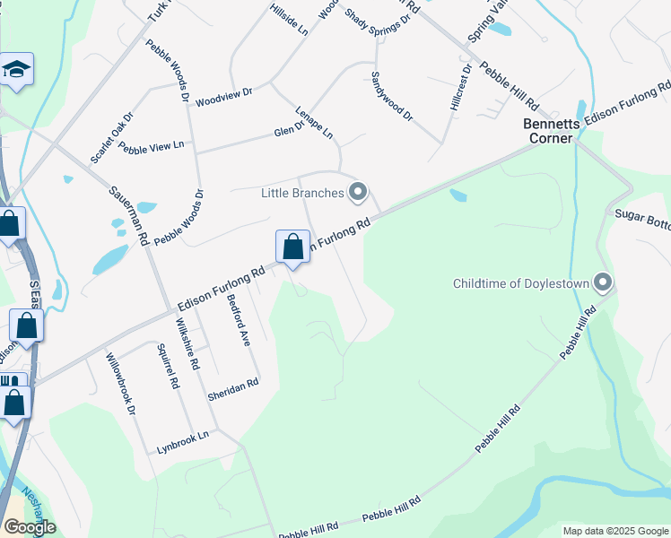 map of restaurants, bars, coffee shops, grocery stores, and more near 22 Pickwick Drive in Doylestown