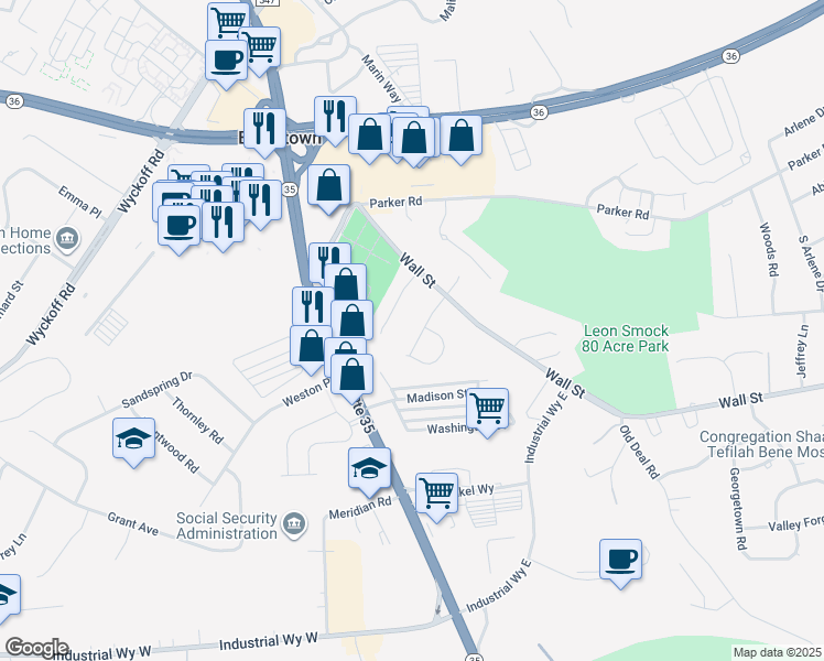 map of restaurants, bars, coffee shops, grocery stores, and more near 37 Russell Terrace in Eatontown