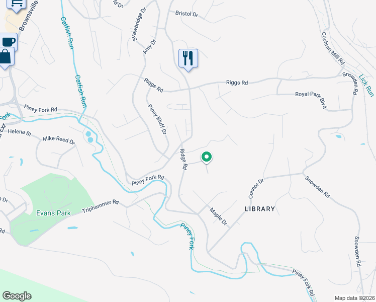 map of restaurants, bars, coffee shops, grocery stores, and more near 3179 Ridge Road in South Park Township