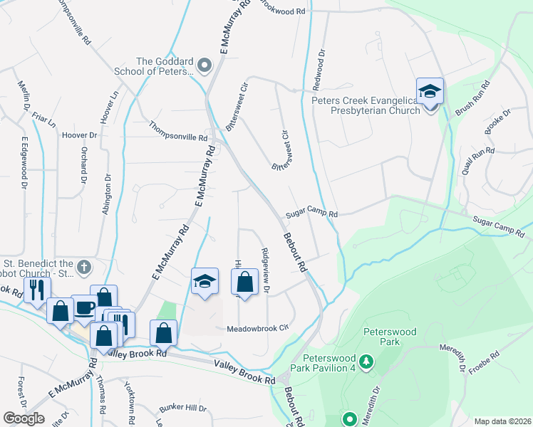 map of restaurants, bars, coffee shops, grocery stores, and more near 906 Bebout Road in Venetia