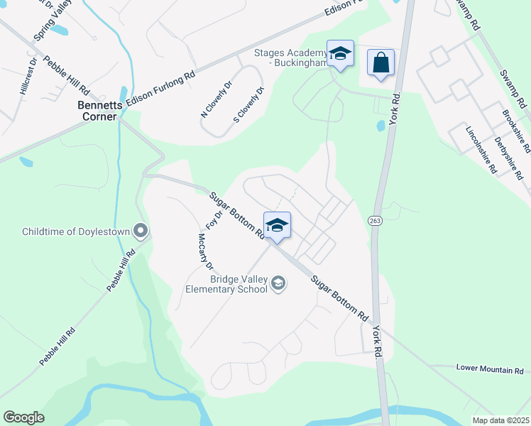 map of restaurants, bars, coffee shops, grocery stores, and more near 2358 South Whittmore Street in Furlong