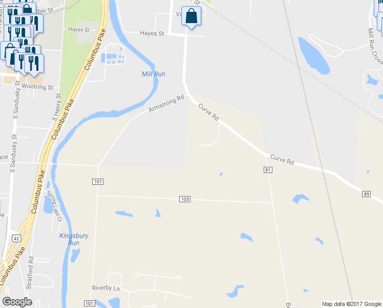 map of restaurants, bars, coffee shops, grocery stores, and more near 866 Myer's Glen Road in Delaware