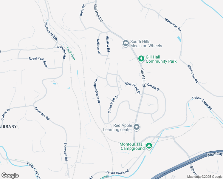 map of restaurants, bars, coffee shops, grocery stores, and more near 1598 Jefferson Ridge Drive in Clairton