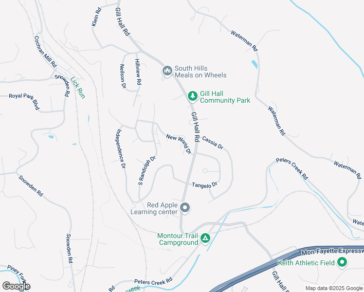map of restaurants, bars, coffee shops, grocery stores, and more near 320 New World Drive in Clairton