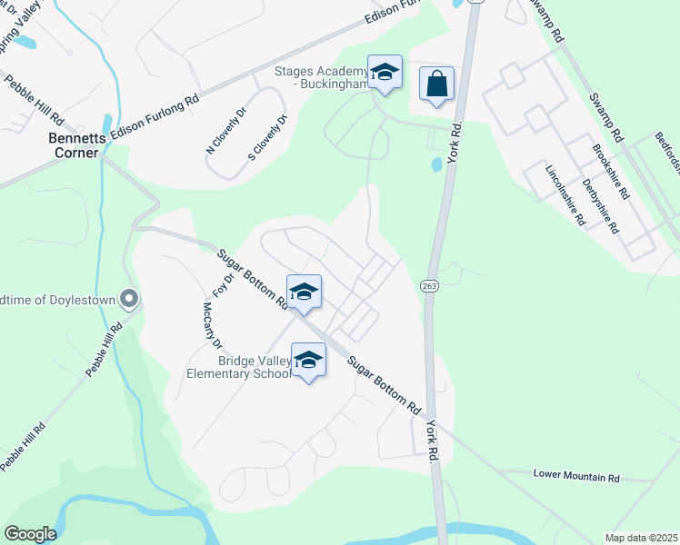 map of restaurants, bars, coffee shops, grocery stores, and more near 2442 North Whittmore Street in Furlong