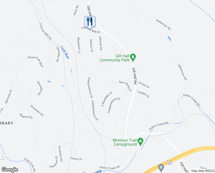 map of restaurants, bars, coffee shops, grocery stores, and more near 1600 Jefferson Ridge Drive in Clairton