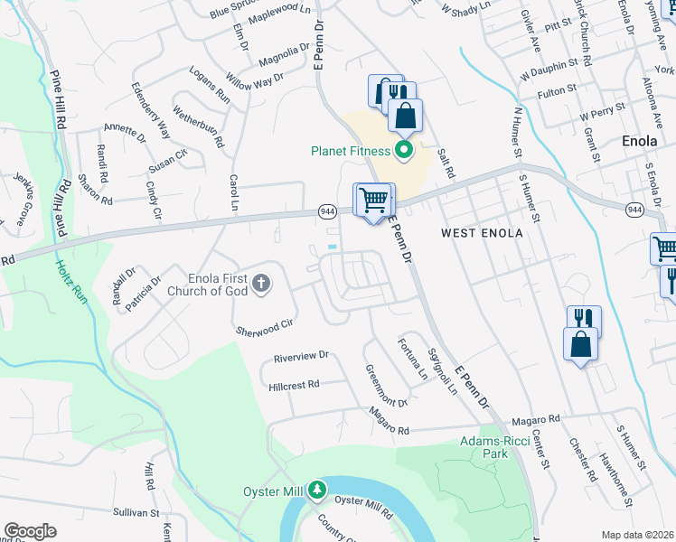 map of restaurants, bars, coffee shops, grocery stores, and more near 22 Hal Lane in Cumberland County