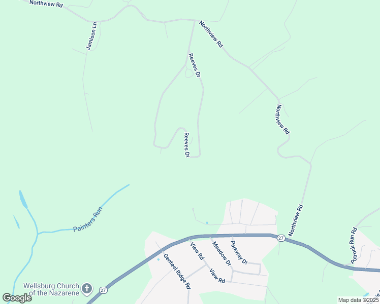 map of restaurants, bars, coffee shops, grocery stores, and more near 989 Reeves Drive in Wellsburg