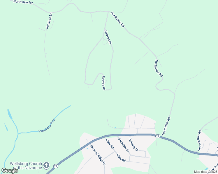 map of restaurants, bars, coffee shops, grocery stores, and more near 989 Reeves Drive in Wellsburg