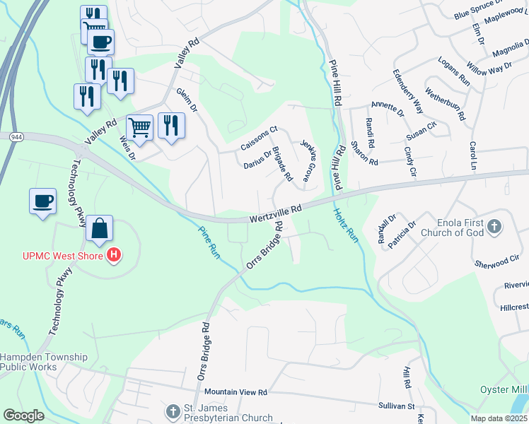 map of restaurants, bars, coffee shops, grocery stores, and more near 4096 Regiment Boulevard in Enola