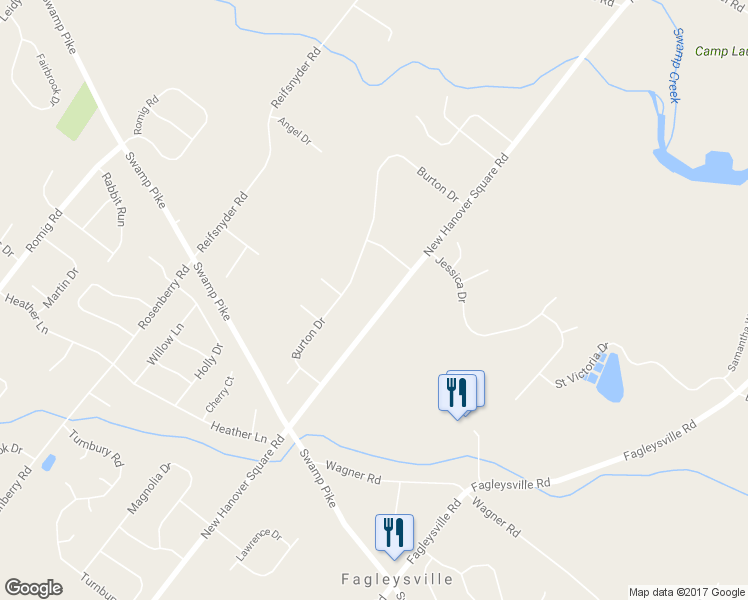 map of restaurants, bars, coffee shops, grocery stores, and more near 2925 New Hanover Square Road in Gilbertsville
