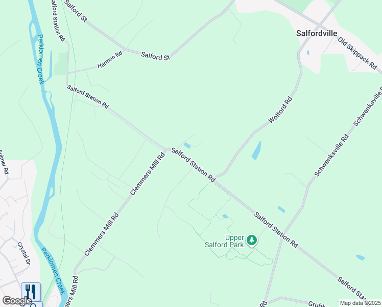 map of restaurants, bars, coffee shops, grocery stores, and more near 958 Salford Station Road in Schwenksville