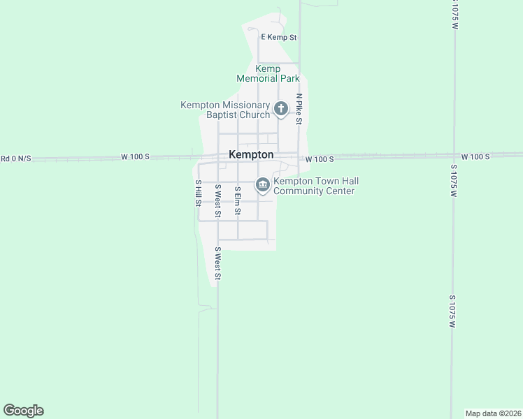 map of restaurants, bars, coffee shops, grocery stores, and more near 307 South Main Street in Kempton