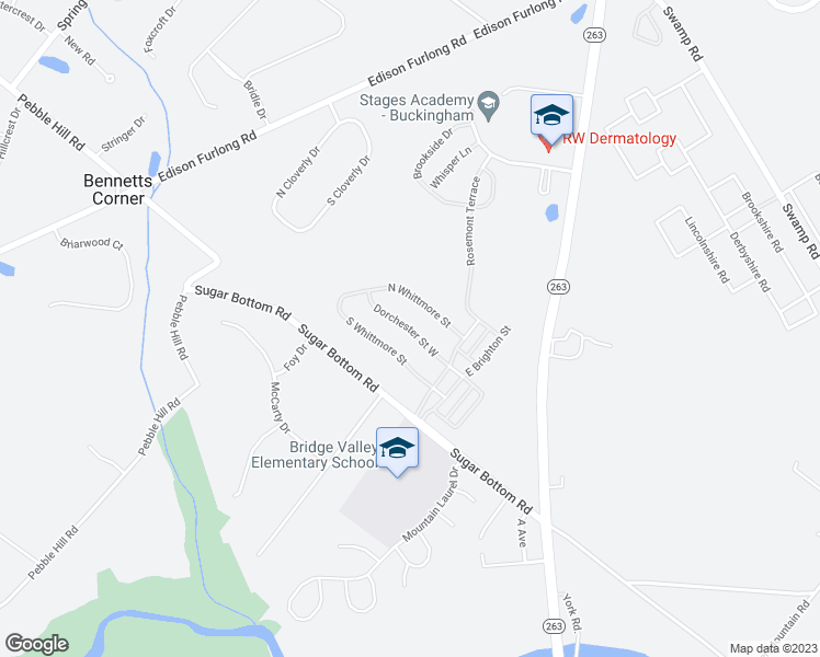 map of restaurants, bars, coffee shops, grocery stores, and more near Dorchester Street West in Furlong