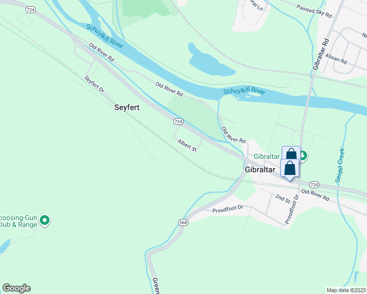 map of restaurants, bars, coffee shops, grocery stores, and more near 26 Albert Street in Birdsboro