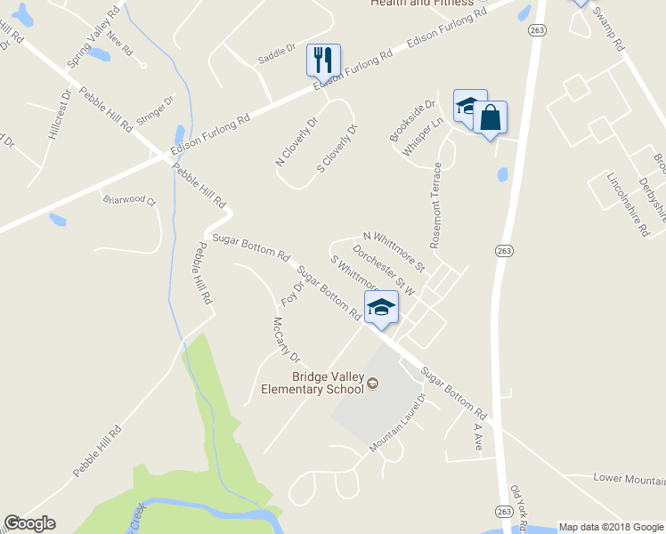 map of restaurants, bars, coffee shops, grocery stores, and more near 2378 South Whittmore Street in Furlong