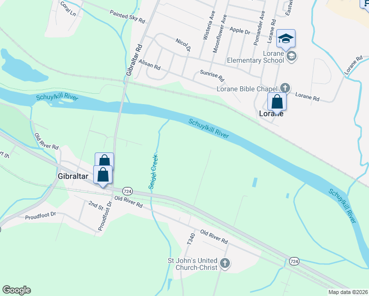 map of restaurants, bars, coffee shops, grocery stores, and more near 60 Boonetown Road in Birdsboro