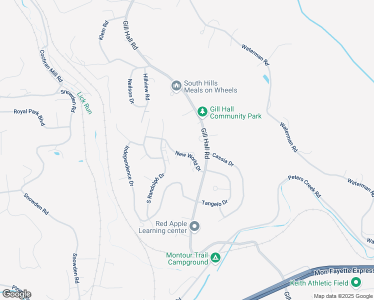 map of restaurants, bars, coffee shops, grocery stores, and more near 320 New World Drive in Clairton