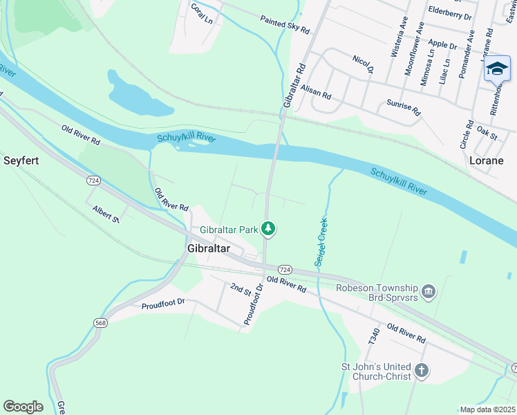 map of restaurants, bars, coffee shops, grocery stores, and more near 31 Bridge View Court in Birdsboro