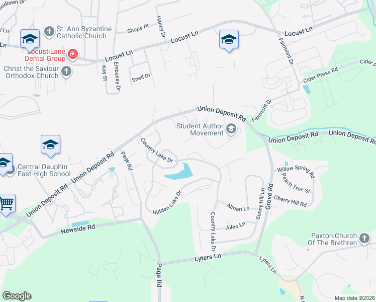 map of restaurants, bars, coffee shops, grocery stores, and more near 5837 Simsbury Drive in Harrisburg