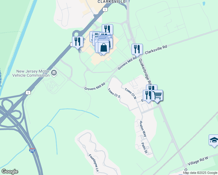 map of restaurants, bars, coffee shops, grocery stores, and more near 3423 Town Court South in Lawrence Township
