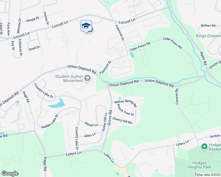 map of restaurants, bars, coffee shops, grocery stores, and more near 1119 Grove Road in Harrisburg