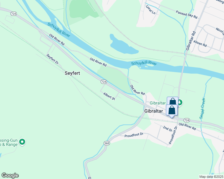 map of restaurants, bars, coffee shops, grocery stores, and more near 3624 Main Street in Birdsboro