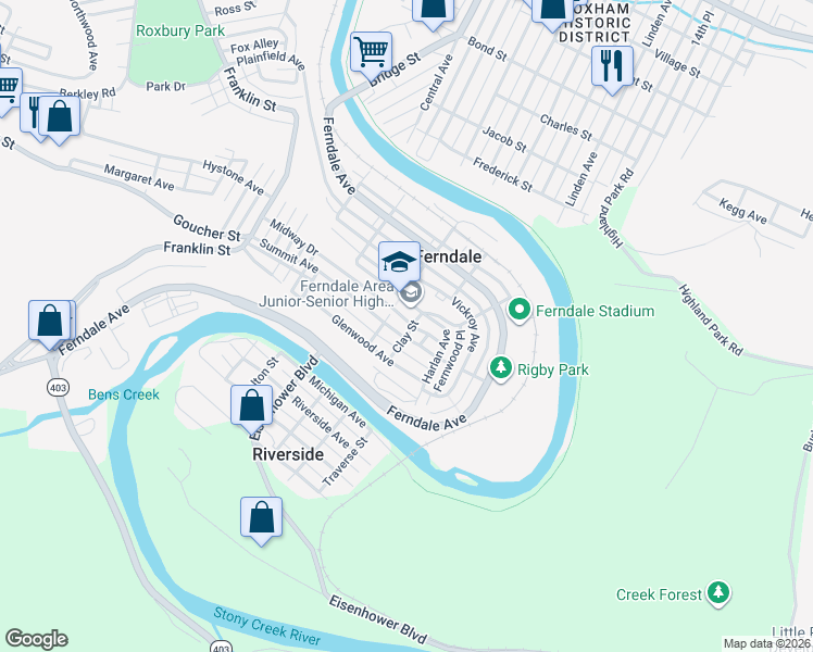 map of restaurants, bars, coffee shops, grocery stores, and more near 621 Summit Avenue in Johnstown