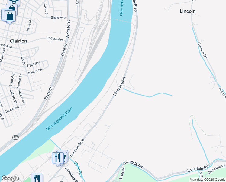 map of restaurants, bars, coffee shops, grocery stores, and more near 57 Lincoln Boulevard in Elizabeth