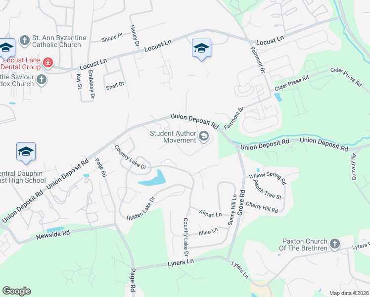 map of restaurants, bars, coffee shops, grocery stores, and more near 5807 Barnsley Drive in Harrisburg