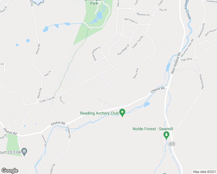 map of restaurants, bars, coffee shops, grocery stores, and more near 66 Harry Avenue in Reading