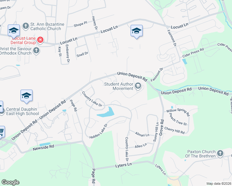 map of restaurants, bars, coffee shops, grocery stores, and more near 5837 Simsbury Drive in Harrisburg