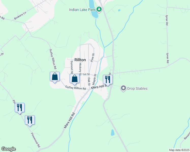 map of restaurants, bars, coffee shops, grocery stores, and more near 225 Maple Street in Rillton