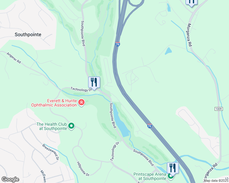 map of restaurants, bars, coffee shops, grocery stores, and more near 234 Winning Way in Canonsburg
