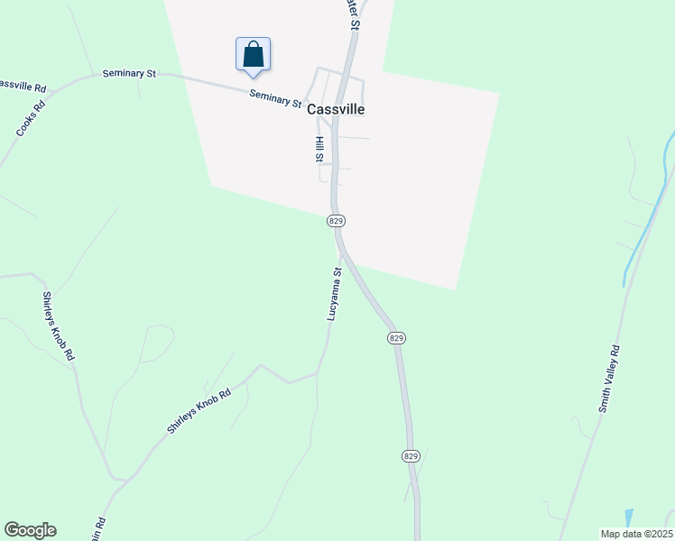 map of restaurants, bars, coffee shops, grocery stores, and more near Lucyanna Street in Cassville