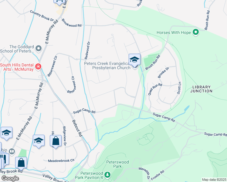 map of restaurants, bars, coffee shops, grocery stores, and more near 111 Shawnee Trail in Venetia