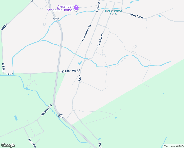 map of restaurants, bars, coffee shops, grocery stores, and more near 501 South Market Street in Newmanstown