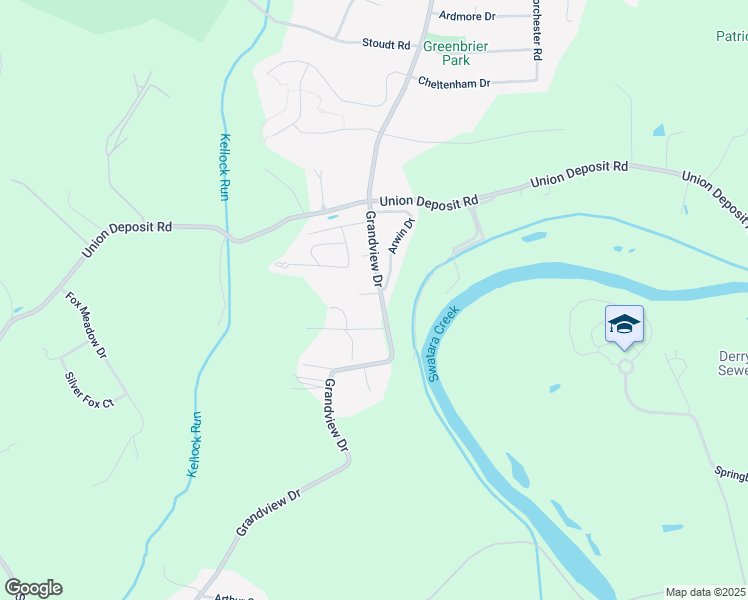 map of restaurants, bars, coffee shops, grocery stores, and more near 155 Grandview Drive in Hummelstown