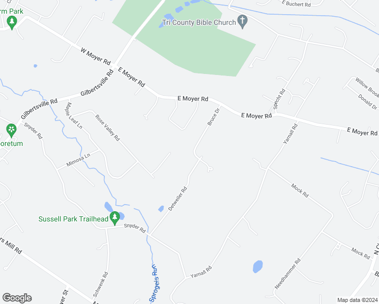 map of restaurants, bars, coffee shops, grocery stores, and more near 2217 Bruce Drive in Pottstown