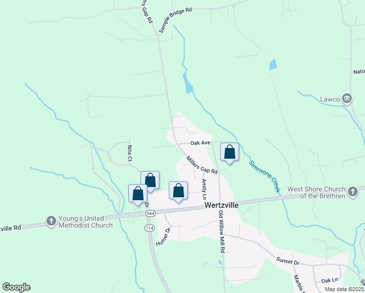 map of restaurants, bars, coffee shops, grocery stores, and more near 2 Oak Avenue in Enola