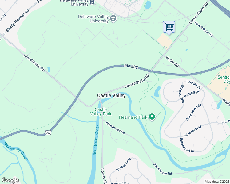 map of restaurants, bars, coffee shops, grocery stores, and more near 1933 Lower State Road in Doylestown