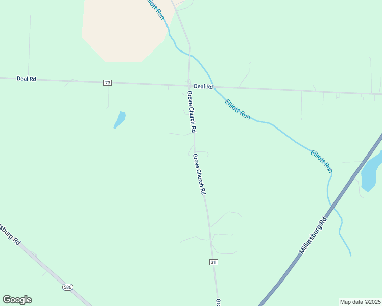 map of restaurants, bars, coffee shops, grocery stores, and more near 4081 Grove Church Road in Gambier