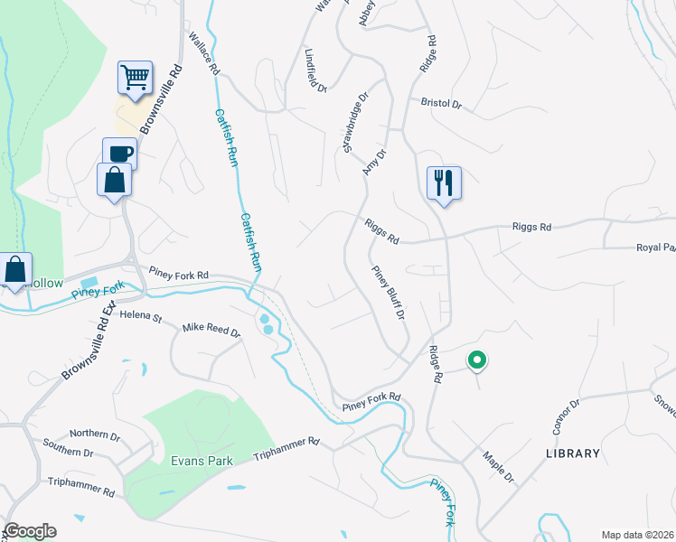 map of restaurants, bars, coffee shops, grocery stores, and more near 3058 Amy Drive in South Park Township