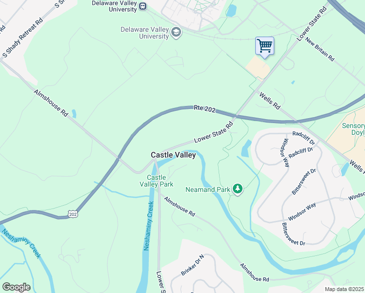 map of restaurants, bars, coffee shops, grocery stores, and more near 1933 Lower State Road in Doylestown