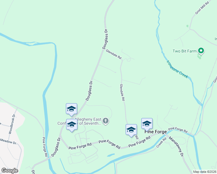 map of restaurants, bars, coffee shops, grocery stores, and more near 34 Allegheny Street in Boyertown