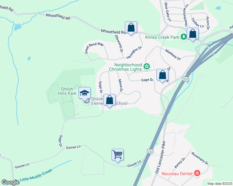 map of restaurants, bars, coffee shops, grocery stores, and more near 100 Mesa Drive in Sinking Spring