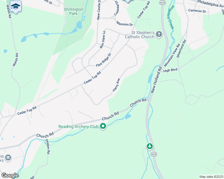 map of restaurants, bars, coffee shops, grocery stores, and more near 39 Harry Avenue in Reading