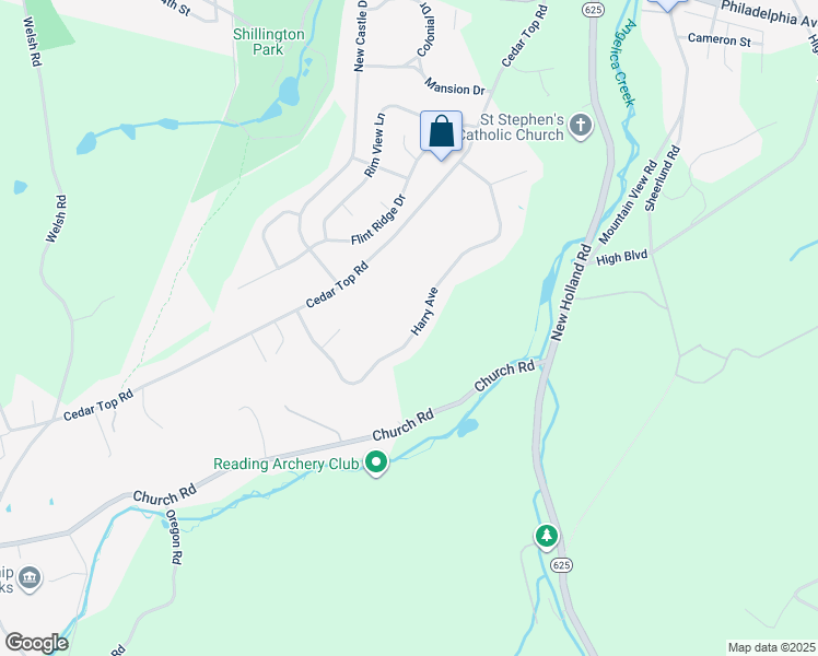 map of restaurants, bars, coffee shops, grocery stores, and more near 39 Harry Avenue in Reading